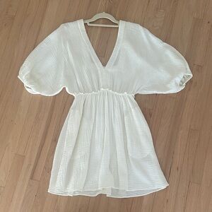 ERES Cream Gauze V-Neck Coverup